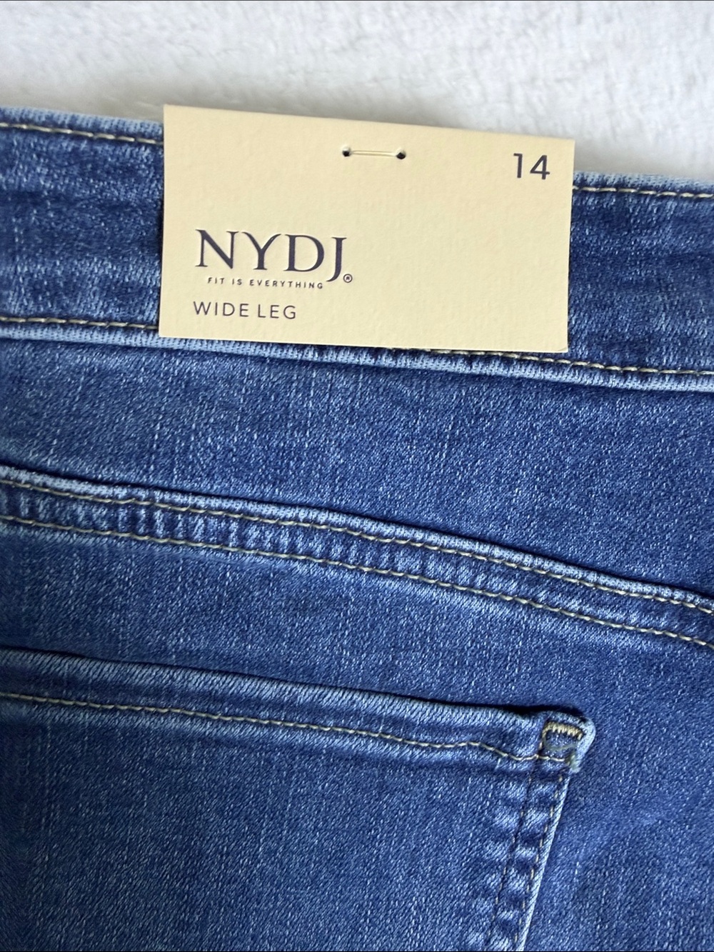 NYDJ Teresa Wide Leg Jeans in Medium Blue Denim Size 14 - Picture 7 of 9